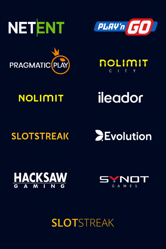 Popular online game providers Nine Casino NetEnt, Play'n GO, Pragmatic Play, Nolimit City, iLeador, Evolution, Slotstreak, Hacksaw Gaming, and Synot Games are among the top game providers featured at Nine Casino.